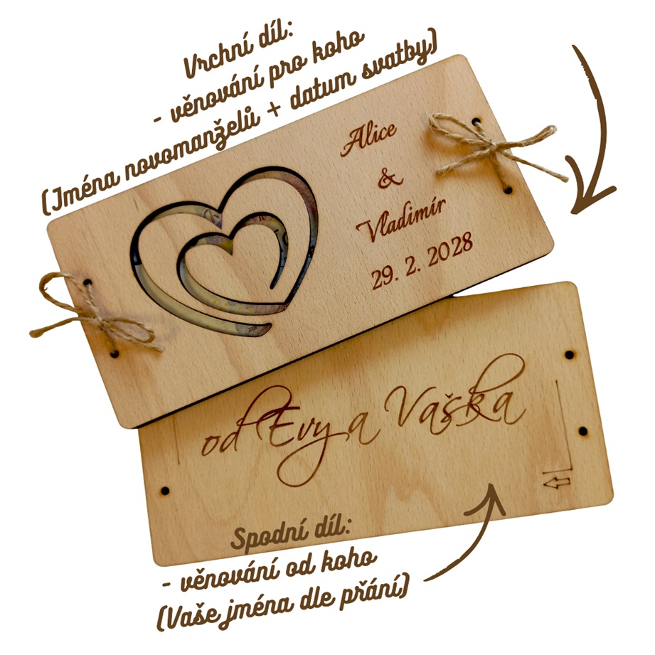 Novomanželé srdce linka_originální dárek svatba